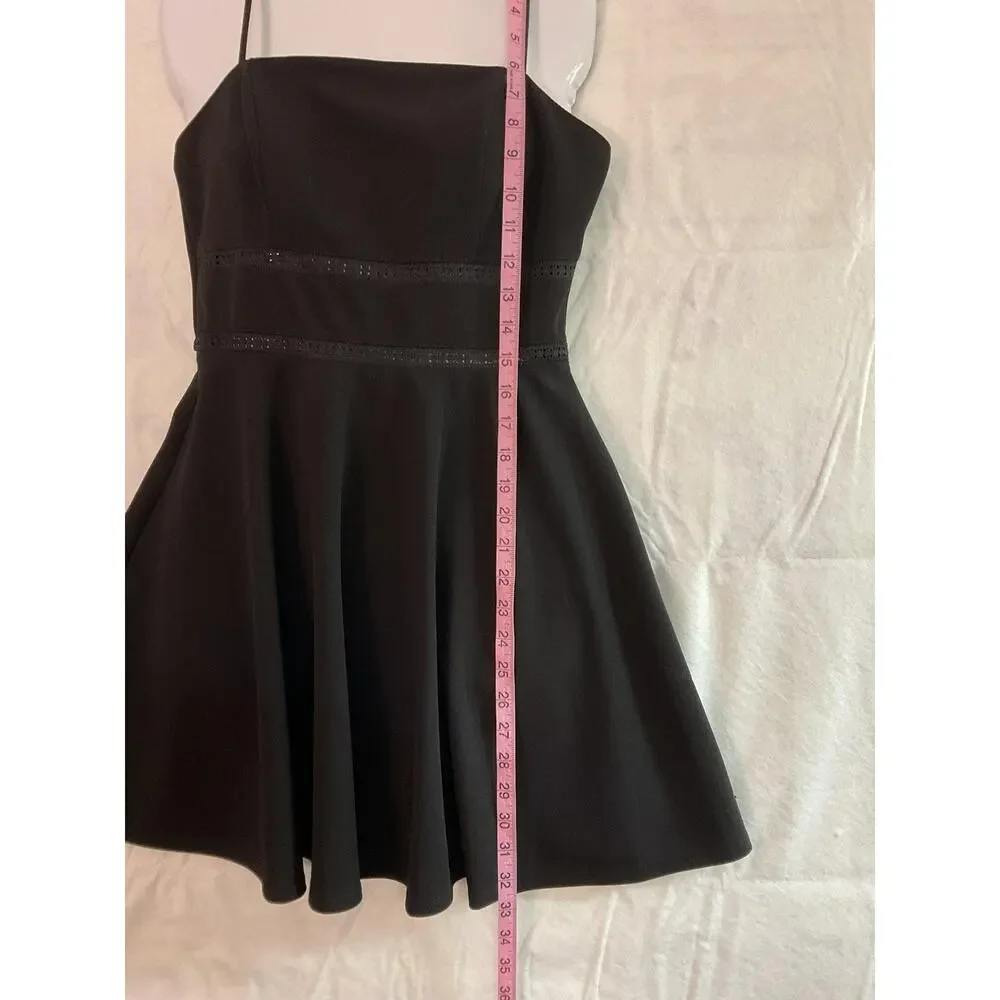 Altar'd State Dress Womens S Black Lace‎ Square Neck Fit Flare Mini Party Skater